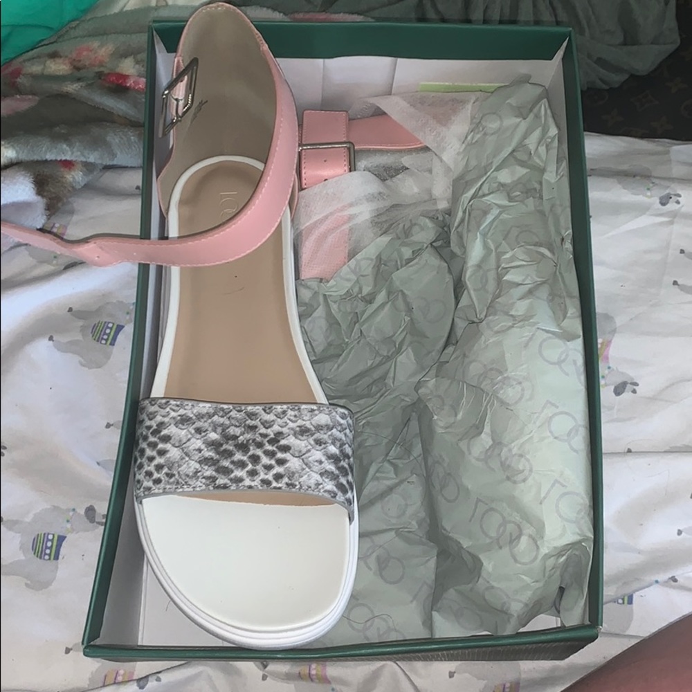 Snake skin and pink sandals